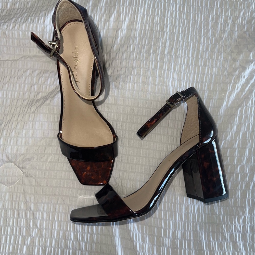 Tortoise Block Heel Sandals